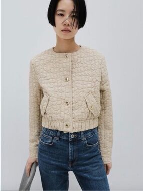NWT Zara cropped bomber jacket